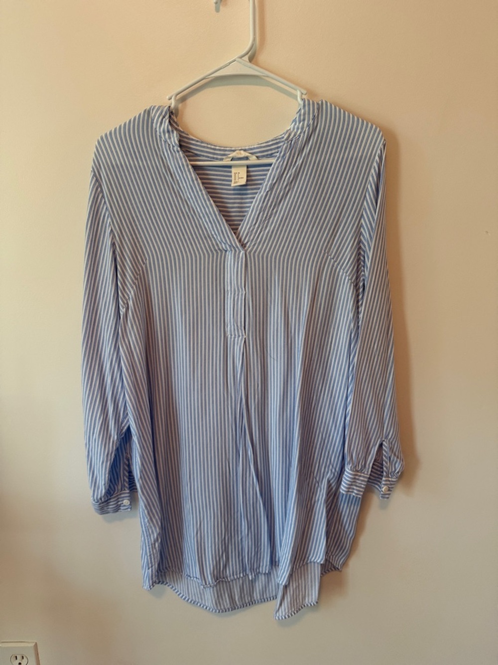 H&M Light Blue and White Striped Tunic Dress